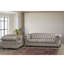Fauteuil Chesterfield gris clair en similicuir Anim