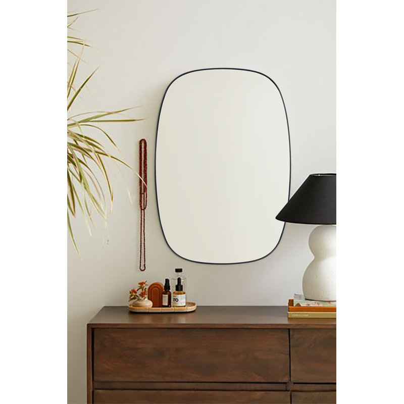 Truby Oval Oblong Metal Framed Bathroom Vanity Mirror Rectangular Wall Mounted Mirror