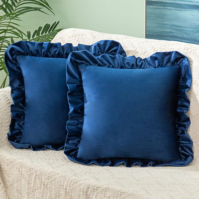 Ensemble de 2 taies d'oreiller et insert en velours avec grande dentelle