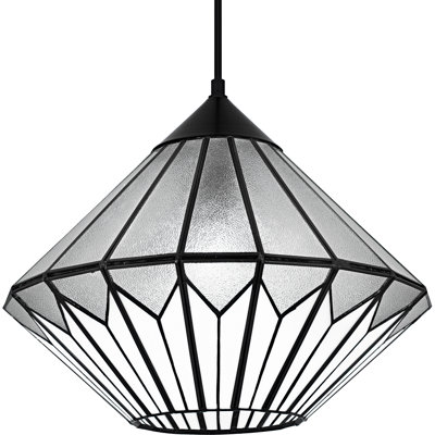 Luminaire suspendu noir mat 1 lumière Olivier