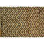 1960s Multicolor Chevron Folk Art Vintage Knotted Wool American Hooked Rug
