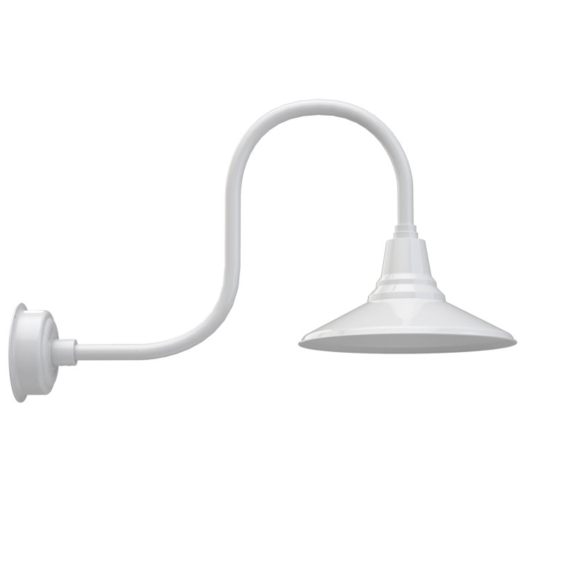 Luminaire de grange d’extérieur à del Albali, H 9 po x l 14 po x P 17 po, Blanc