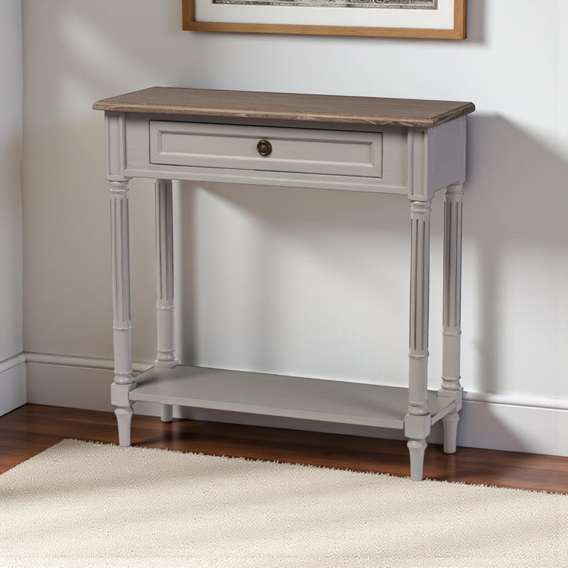 Alora Beveled-edge Top Console Table in Grey Two-tone, 31'' H X 31'' W X 12'' D