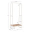 Porte-vêtements en métal haut avec étagère en bois étain-1153591686