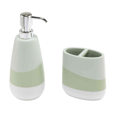 NM Tropiluxe Bath Nicole Miller Toothbrush Holder & Lotion Dispenser Set