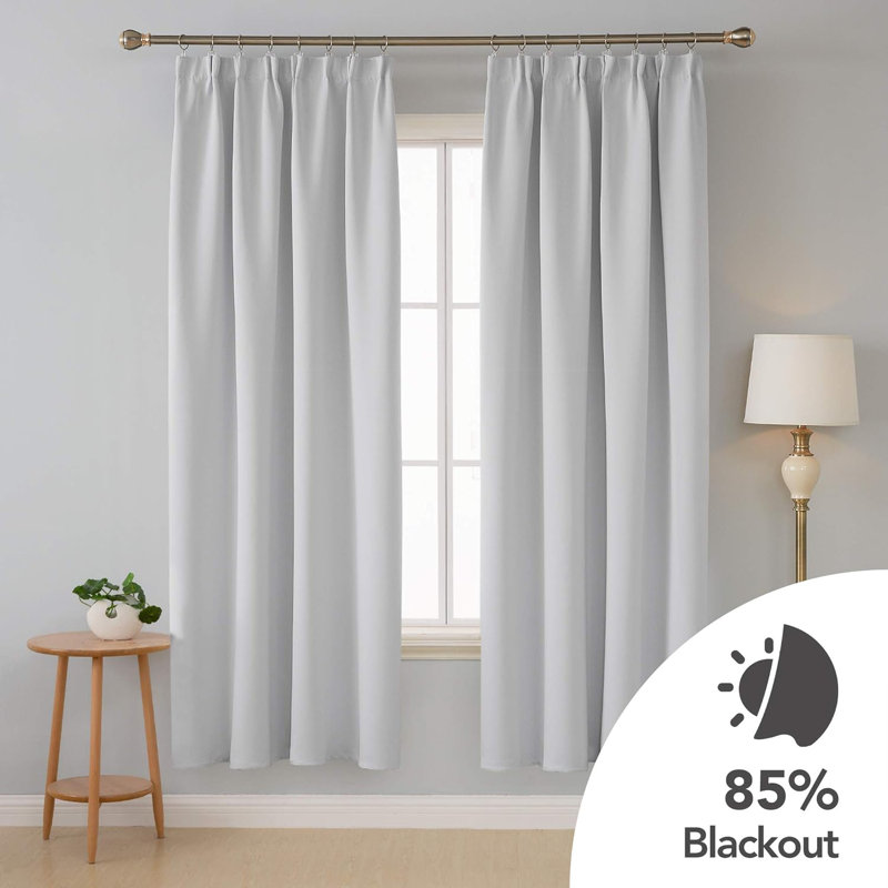 Blackout Curtain, Grey/White