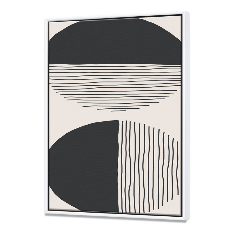 Minimal Geometric Lines and Circle IV - reproduction de cadre flottant sur toile, H 40 po x l 30 po x P 1,5 po