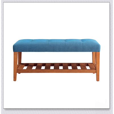 Fabric Upholstered Bench with Open Storage, Simple Design, Comfortable and Durable, Multi-Functional for Various Spaces