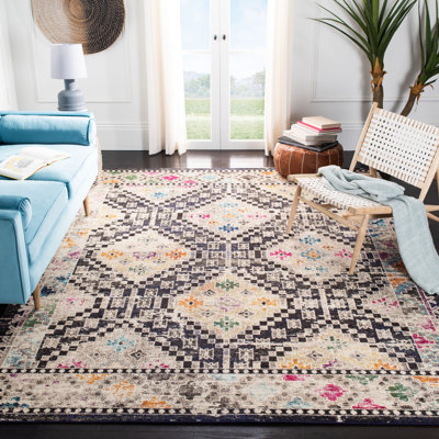 Madison Southwestern Black/Yellow Area Rug