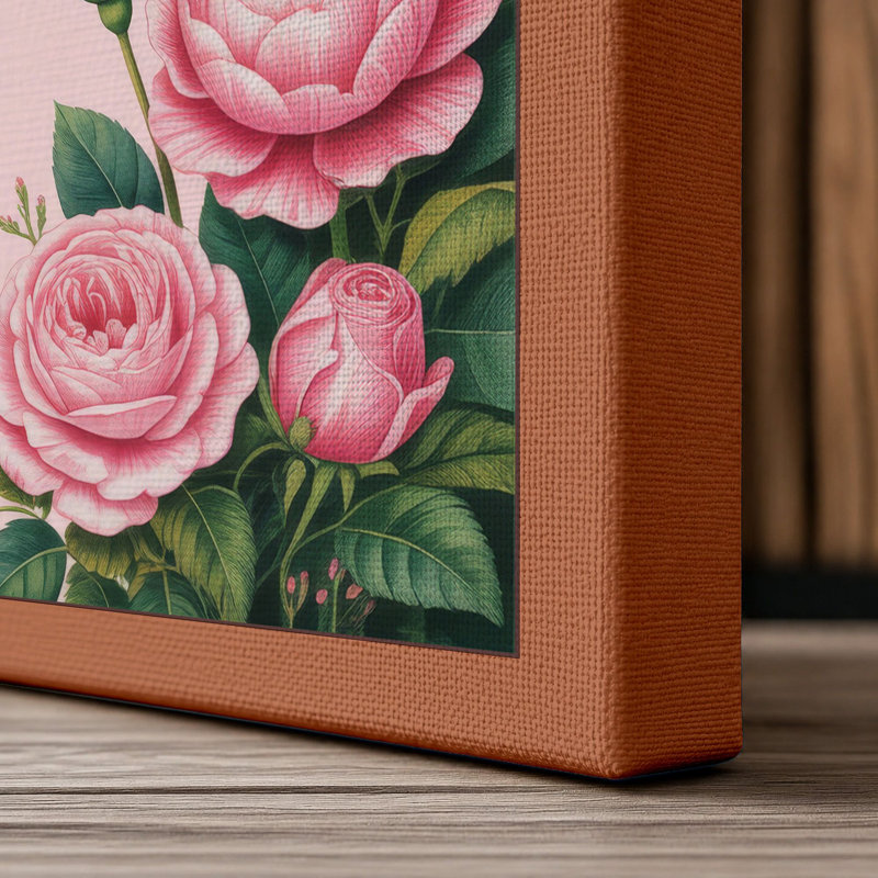 Hummingbirds and Blooms Botanical - Wrapped Canvas, 24x16 - 61.0 x 40.6 cm, Terracotta Border