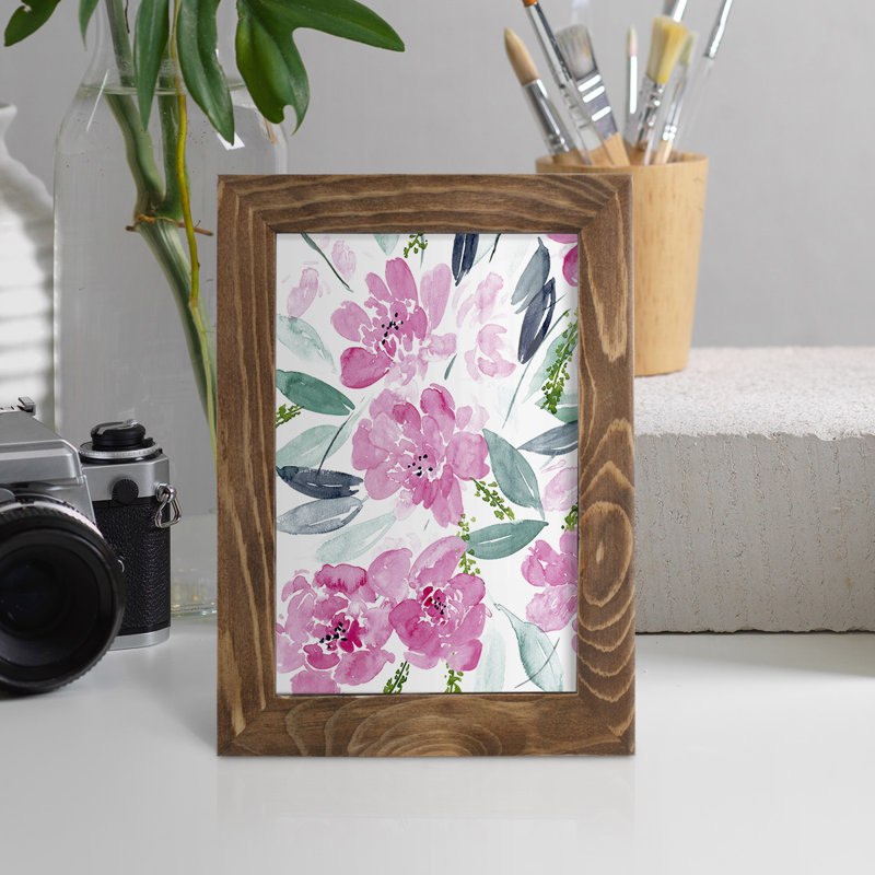 Danse des fleurs II, impression sur papier, Noyer, H 6 po x l 4 po x P 1 po