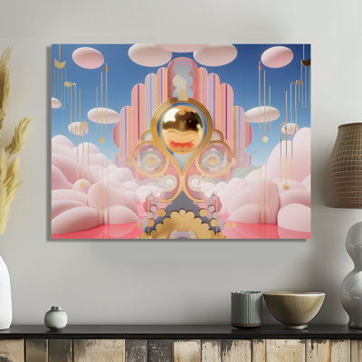 «Pink Cloud Magic Universe», paysage abstrait, art mural