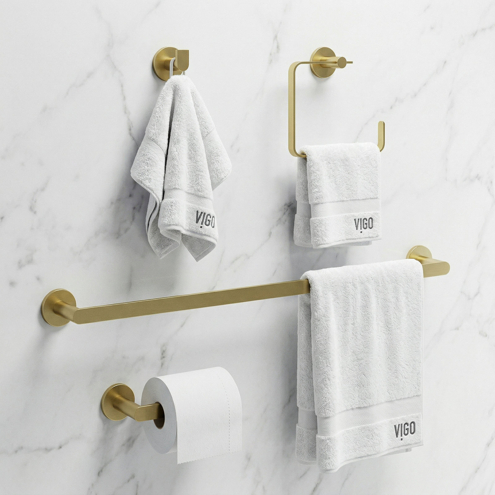 Arden 4-Piece Bathroom Hardware Set, Gold