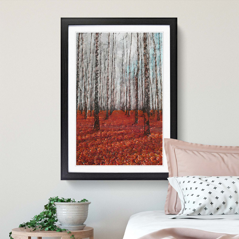 Rows of Trees in Abstract - Picture Frame Graphic Art Print, Black, 76cm H x 50cm W x 2cm D