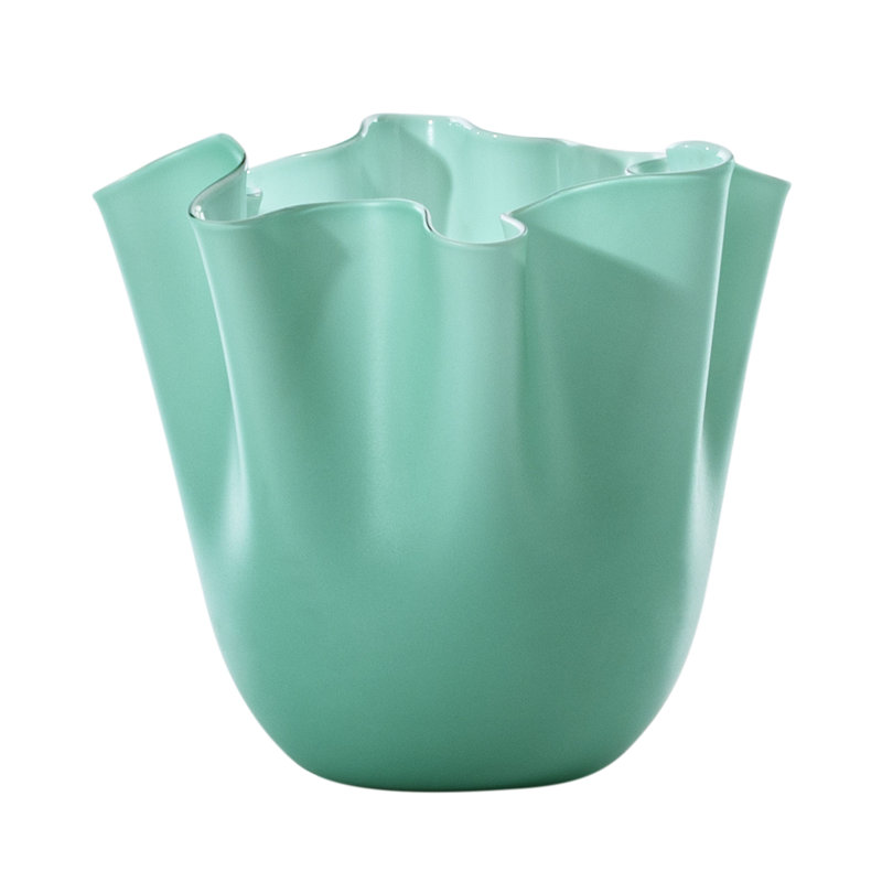 Venini Fazzoletto Vase, Gray, 5.31" H x 5.31" W x 5.31" D