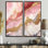 «Rose and Gold Enchanted Spills I», art mural sur toile abstraite
