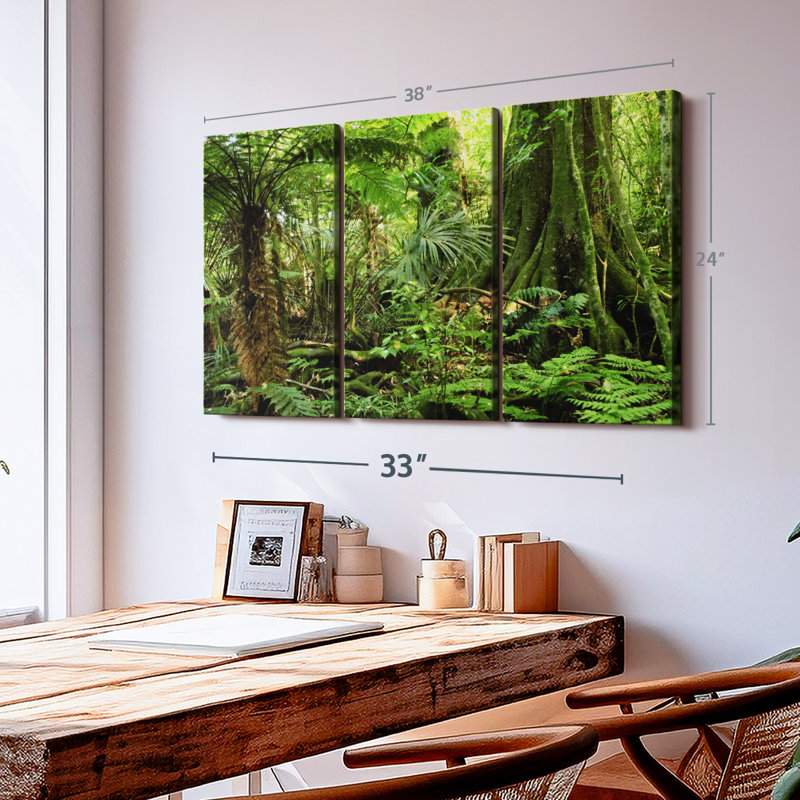 «Jungle Ferns Forest» sur toile, H 24 po x l 38 po x P 1,25 po