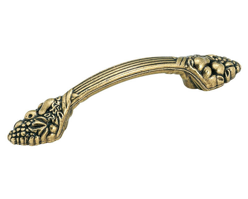 3" Fruit Bundle Pull, Brunished Brass