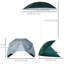 Abri de parasol 7,5 pi 2 en 1, parasol de plage, vert foncé