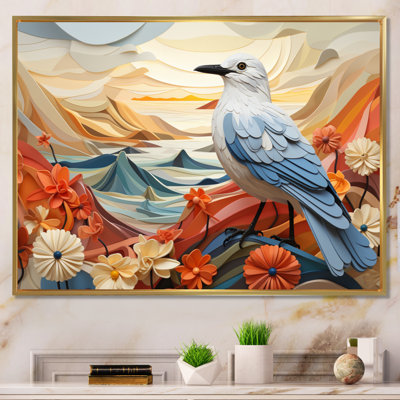 «Seagull Coastal Guardian Geometric III», reproduction d'art sur toile