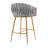 26'' Counter Height Bar Stools Set Of 2,Velvet Kitchen Island Counter Bar Stool With Hand- Wave Back, Chromed Base And Foot Rest-2130396388