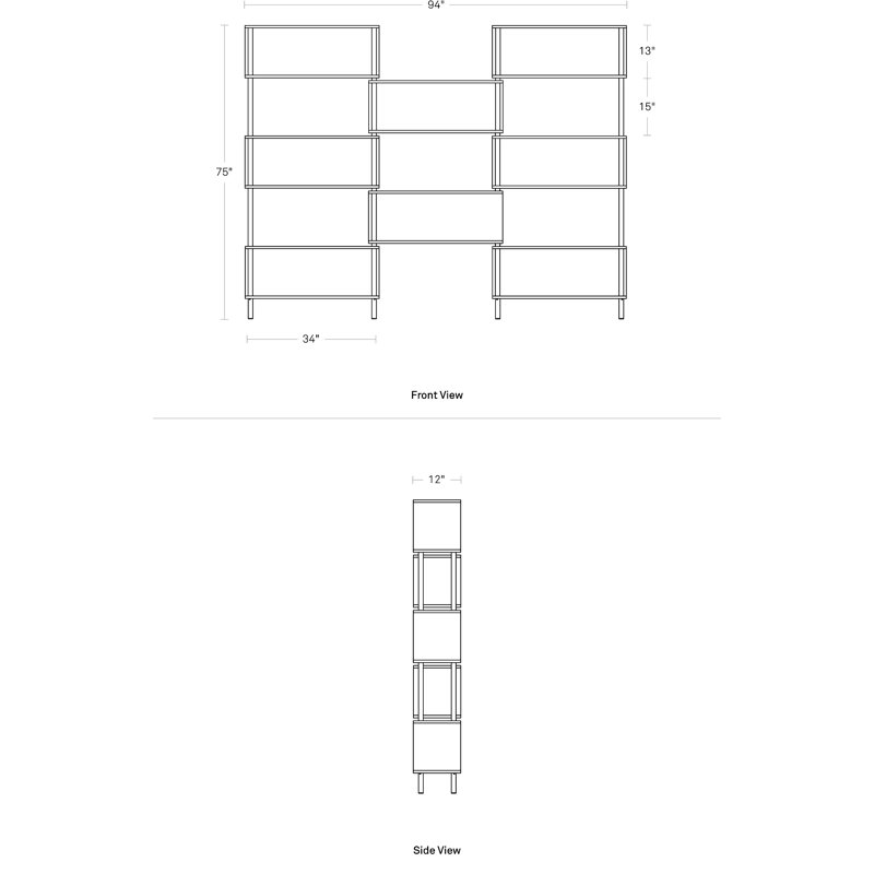 Chicago Bookcase, Steel/Maple