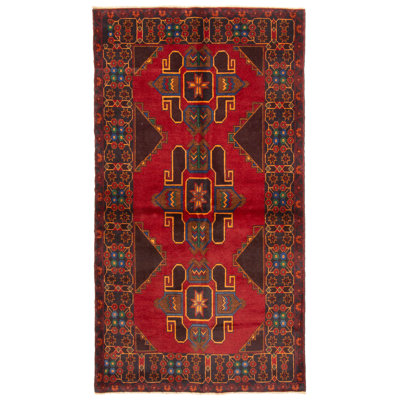 Tapis rouge Teimani 3 pi 5 po x 6 pi 4 po