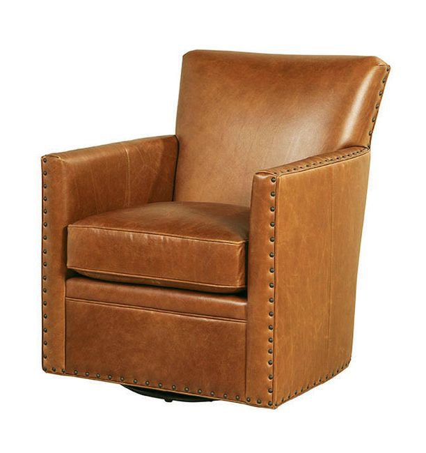 Eastgate Soft Top Grain Leather Swivel Club Chair