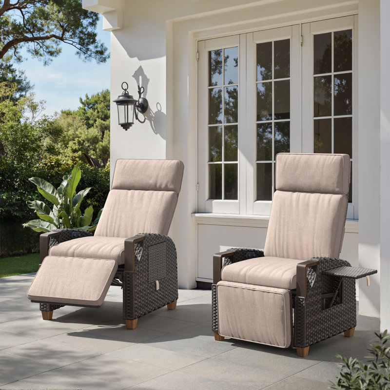 Ensemble de 2 chaises de patio Fionola, Beige
