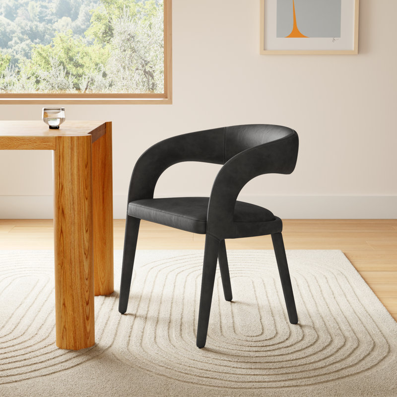 Freestyle Vegan Leather Dining Armchair, Black