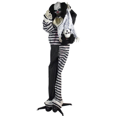 Life-Size Animatronic Talking Clown with Doll with Lights and Sound, Indoor or Covered Outdoor