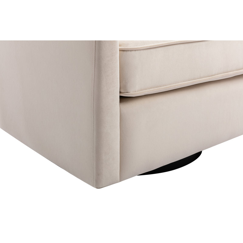 Aloisa Velvet Swivel Barrel Chair, Cream Velvet