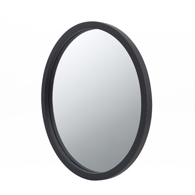 20"Circle Wall Mirror With Wooden Frame