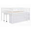 Lit mezzanine double avec bureau rétractable 4 tiroirs, fabrication en bois massif-975022752