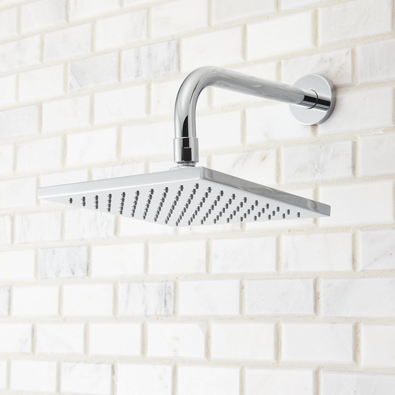 Kubos 2.5 GPM Rain Shower Head, Polished Chrome, 1.75