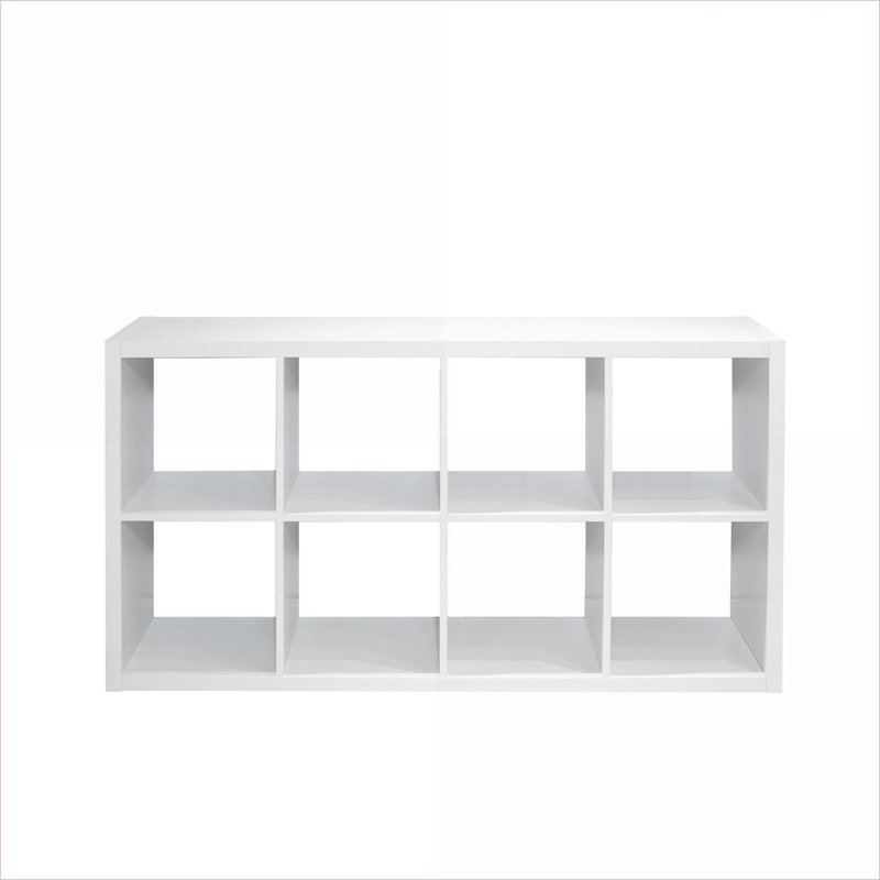 Organisateur de cubes | Bibliothèque de rangement moderne à 8 compartiments ouverts à la verticale / horizontale pour la maison Bureau | blanc neige | Panneau de fibres à densité moyenne