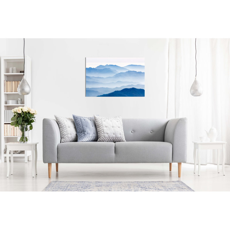 Blue Misty Mountains Artistic - Wrapped Canvas Print, 20cm H x 31cm W