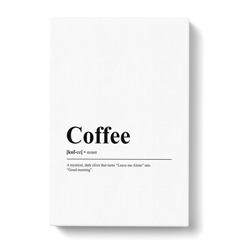 Dictionary Coffee - Wrapped Canvas Print, 76cm H x 50cm W x 3cm D