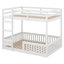 Lit superposé double au-dessus d'un lit double avec échelle et garde-corps, cadre de lit superposé en bois massif pour garçons, aucun sommier nécessaire-2028707050