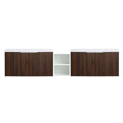 Meuble-lavabo double 82,9 po avec plateau