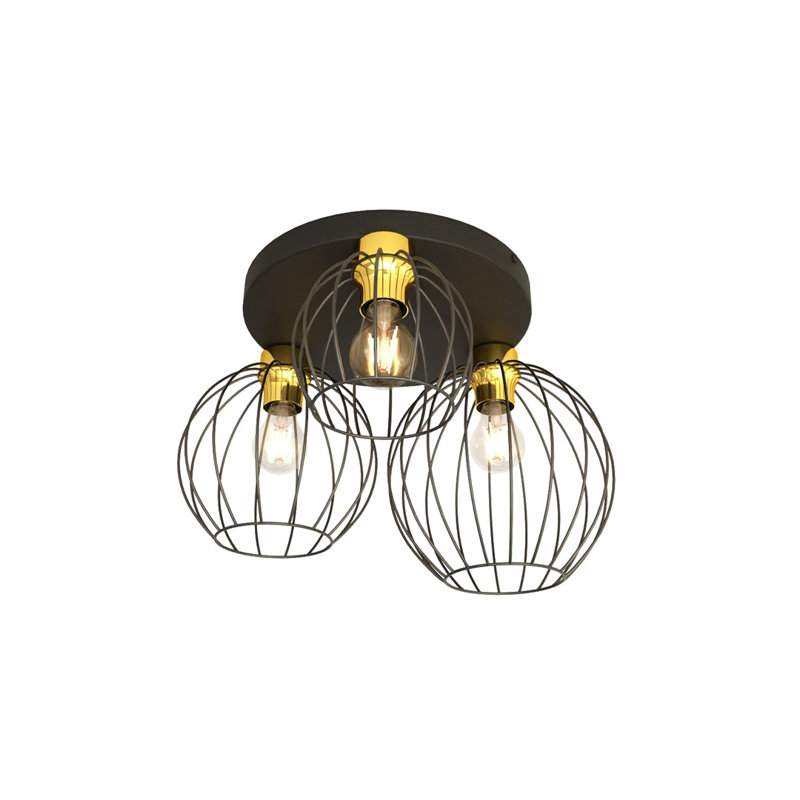 Alyessa Flush Mount, Matte Black/Gold