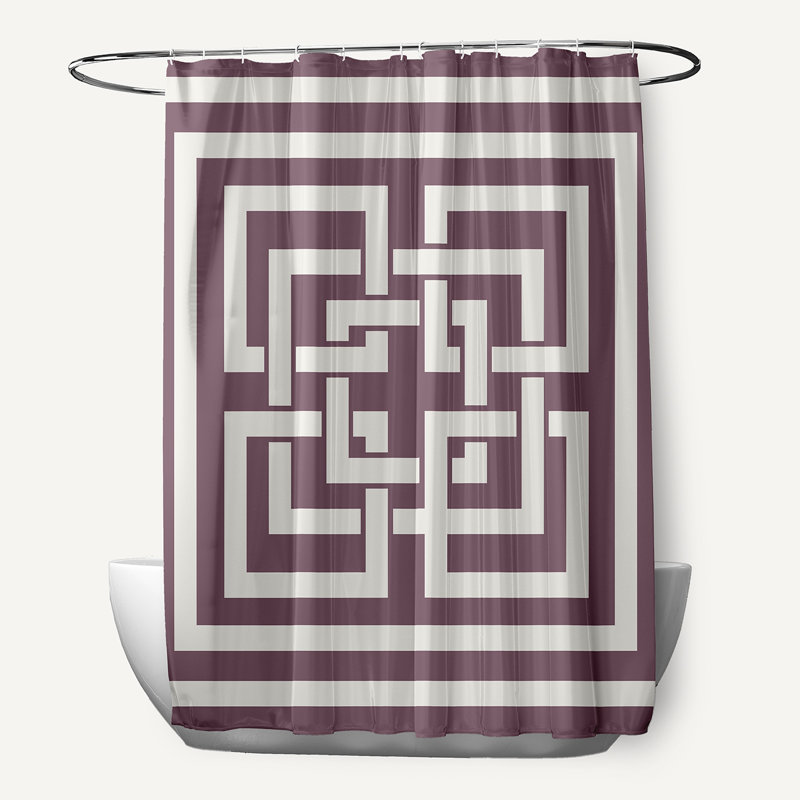 Rideau de douche géométrique simple, Mauve poussiéreux