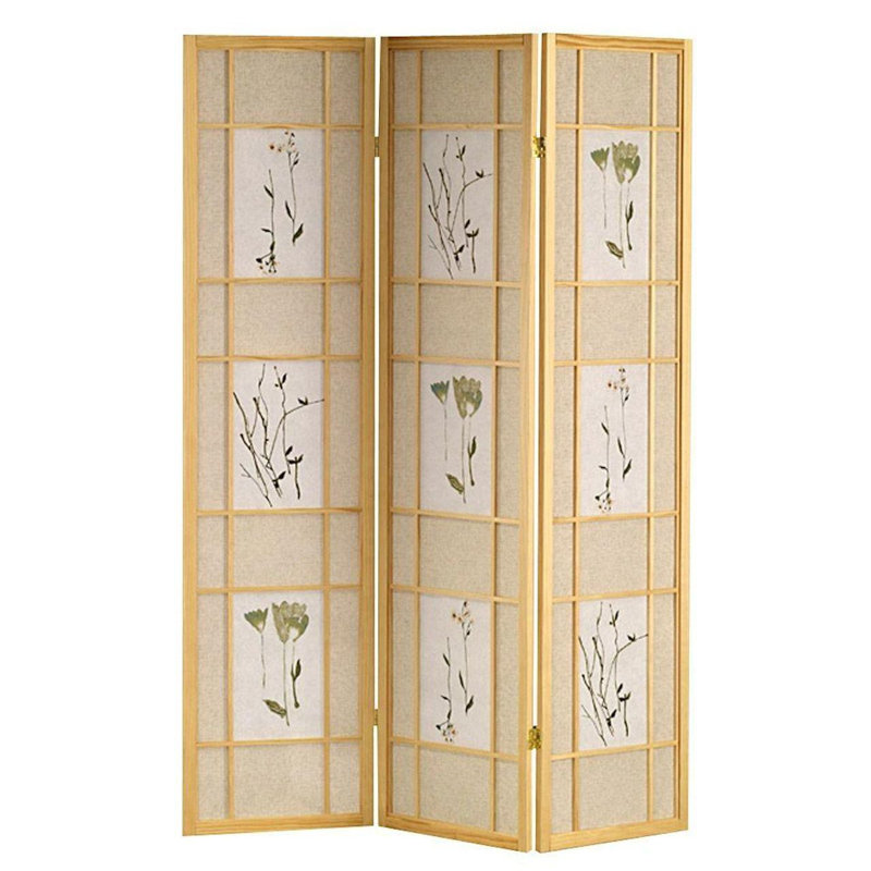 Cloison pliante en bois massif Boothbay, Naturel, 3