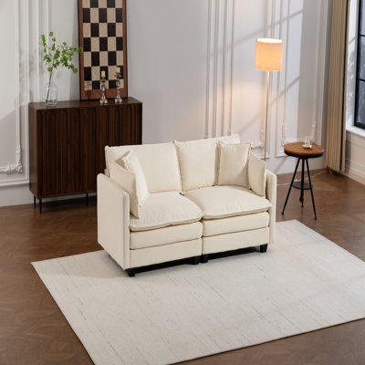 Canapé modulaire moderne à 2 sièges de 78,74 po avec coussins de taille, canapé symétrique à 2 places, canapé-lit avec méridienne pour salon, appartement, 2 couleurs
