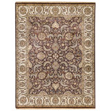 High-Quality Hand-Knotted Aubergine And Gold Area Rug