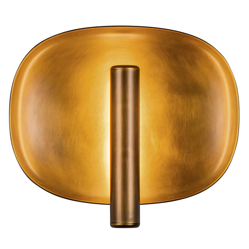 Lustre 9-in White dimmable LED Wall Sconce, Antique Brass