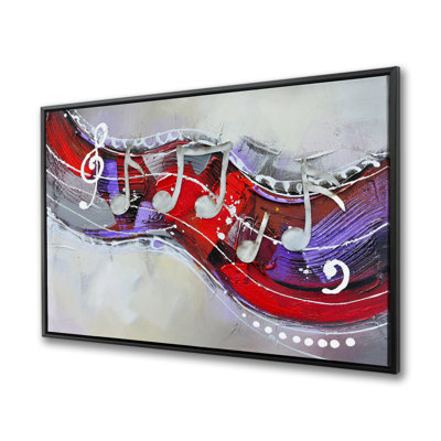 Symphony - Red Contemporary Framed Canvas for Home Decor
