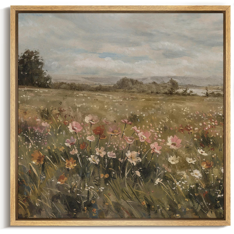 "Champêtre rétro avec des arbres lointains, campagne rustique française", Naturel, H 16 po x l 16 po