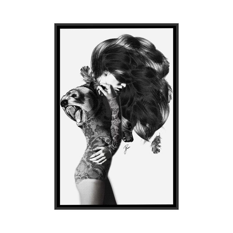 Bear #2 by Jenny Rome - Print on Canvas, 66.04 cm H x 45.72 cm W, Black Framed