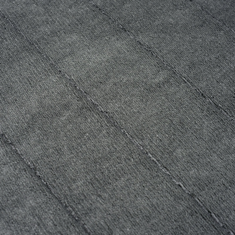 Jaynne Oversized Bathroom Rug-Memory Foam Bath Mat in Textured Stripes- Extra Long Non-Slip, Platinum